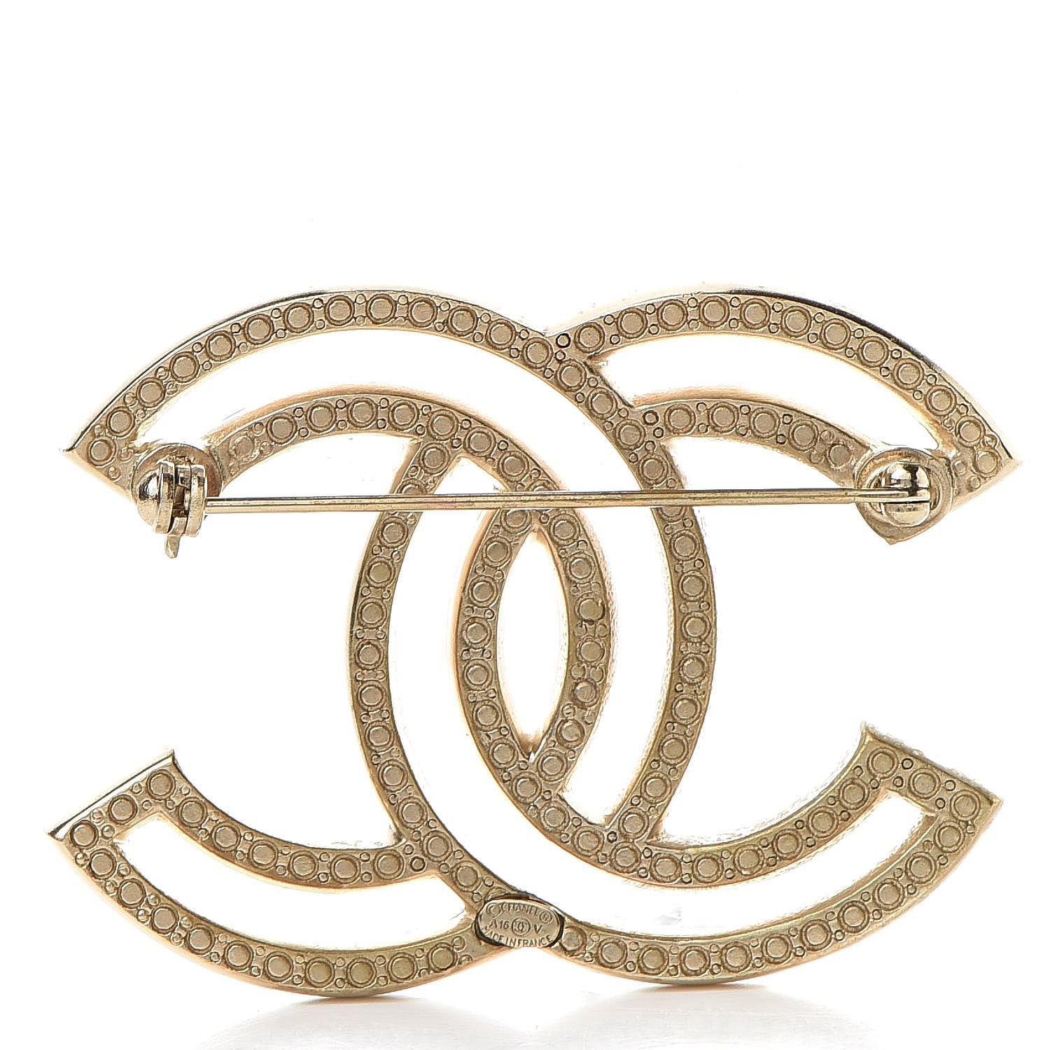 Chanel Crystal CC Brooch Light Gold 3 of 5
