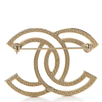 Chanel Crystal CC Brooch Light Gold 3 of 5