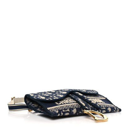 Christian Dior Oblique Slim Saddle Pouch Blue 4 of 10