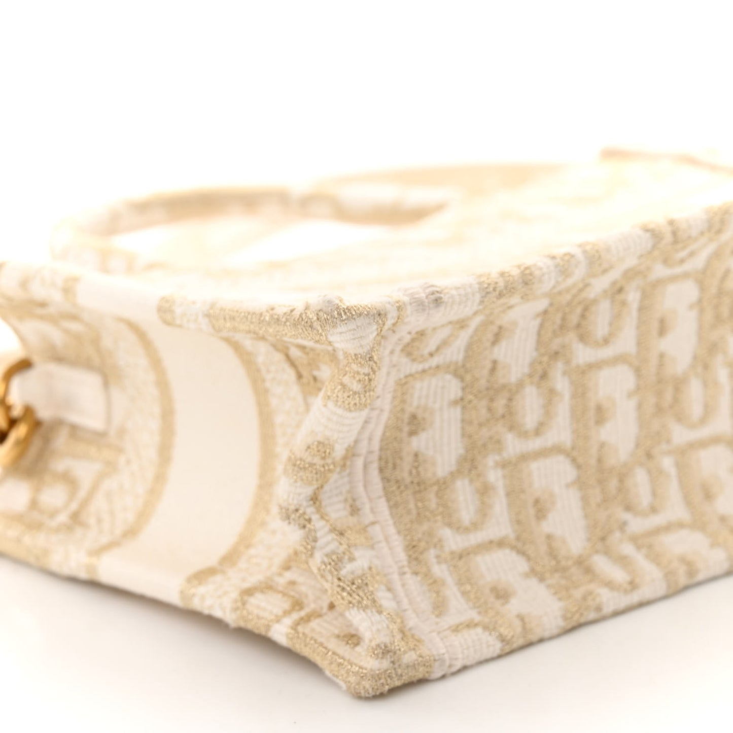 Oblique Mini Book Tote With Strap Gold Multicolor