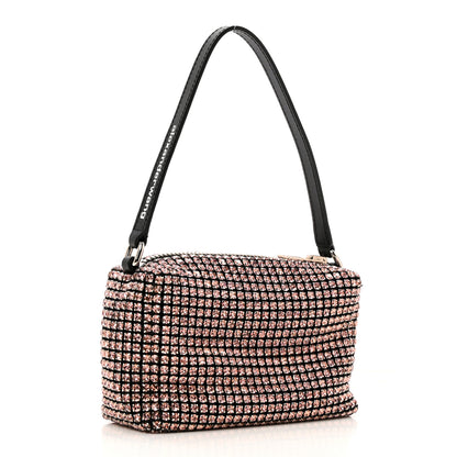 Alexander Wang Mesh Crystal Rhinestone Mini Heiress Pouch Pink 3 of 13