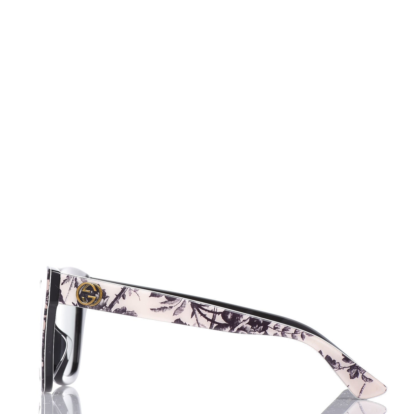 Acetate Herbarium Print Square Frame Sunglasses GG0029SA White