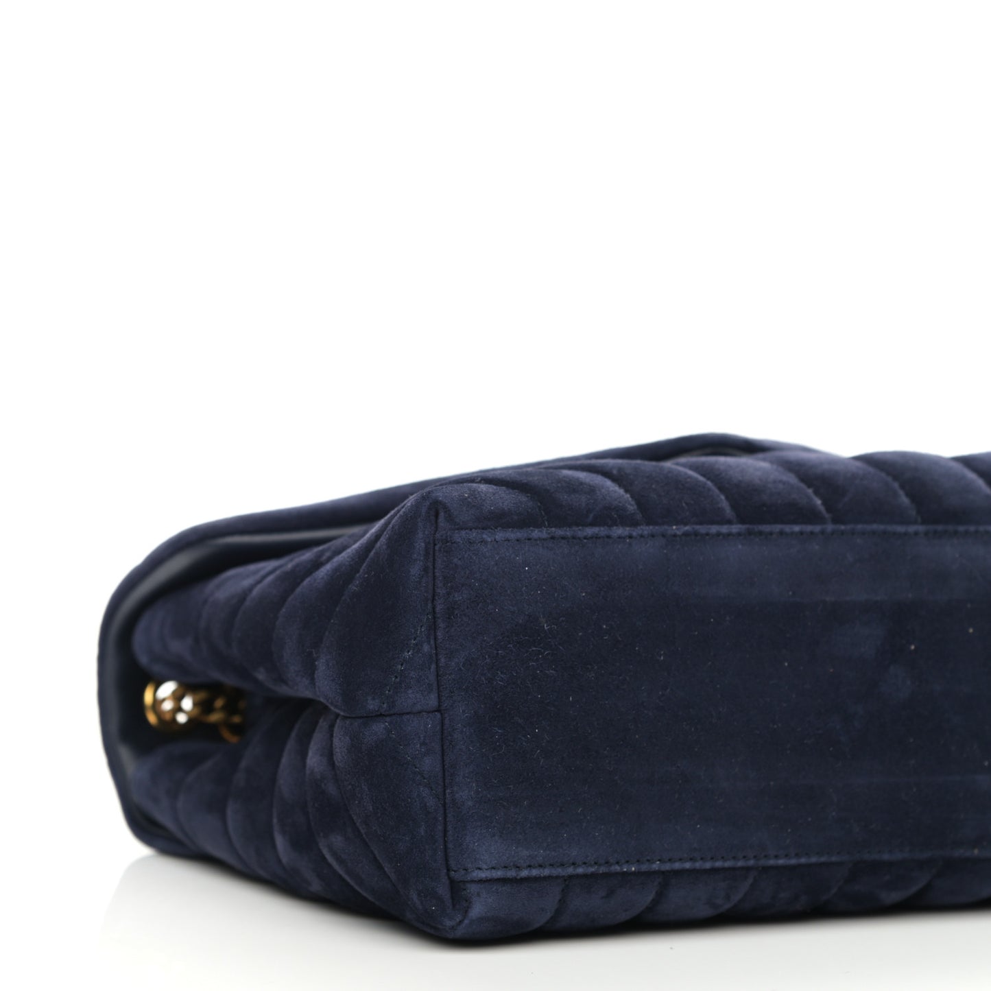 Velvet Y Quilted Monogram Small Loulou Chain Satchel Marine