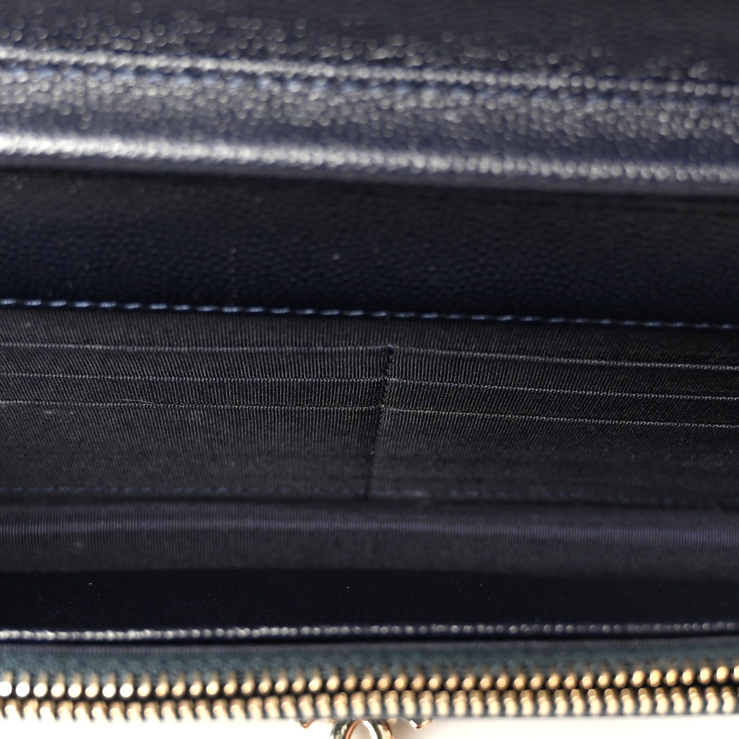 Caviar Quilted Golden Class Wallet On Chain WOC Navy