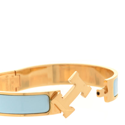 Hermes Enamel Narrow Clic Clac H Bracelet GM Bleu Glacier 5 of 5