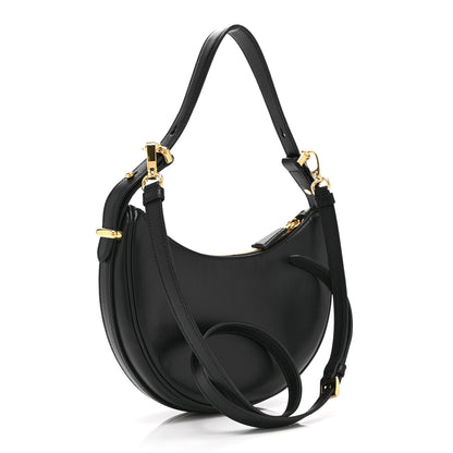 Prada Soft Calfskin Arque Shoulder Bag Black 3 of 10