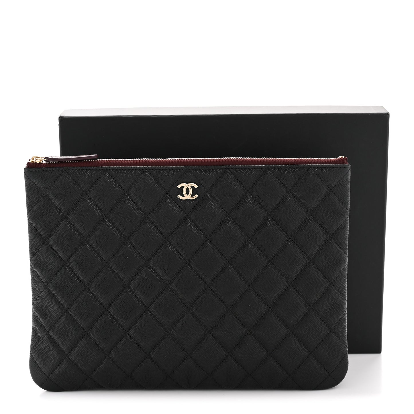 Caviar Quilted Medium Cosmetic Case Black