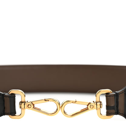 Fendi Vitello Century Bi-Color FF 1974 Embossed Strap You Maya Black 5 of 6