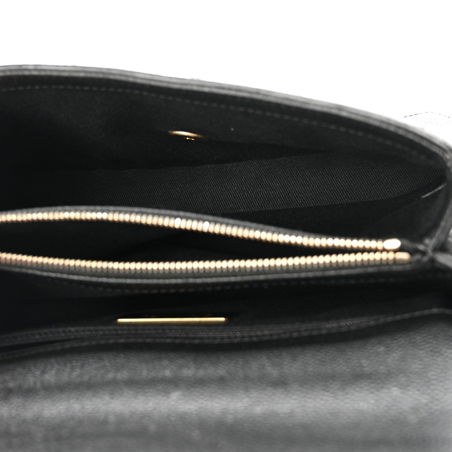 Caviar Diamond Stitched Small Top Handle Flap Black