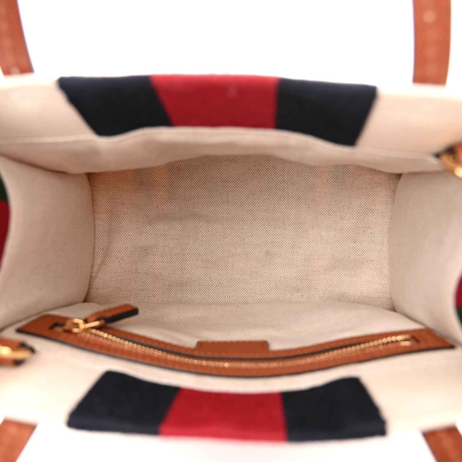 Gucci Canvas Calfskin Web Mini Interlocking G Top Handle Tote White Brown Blue Red 5 of 11