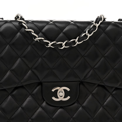 Chanel Lambskin Quilted Jumbo Single Flap Black 8 of 13