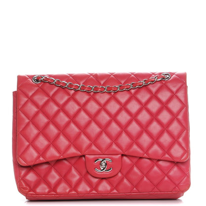 Chanel Lambskin Quilted Maxi Single Flap Fuchsia 1 of 9