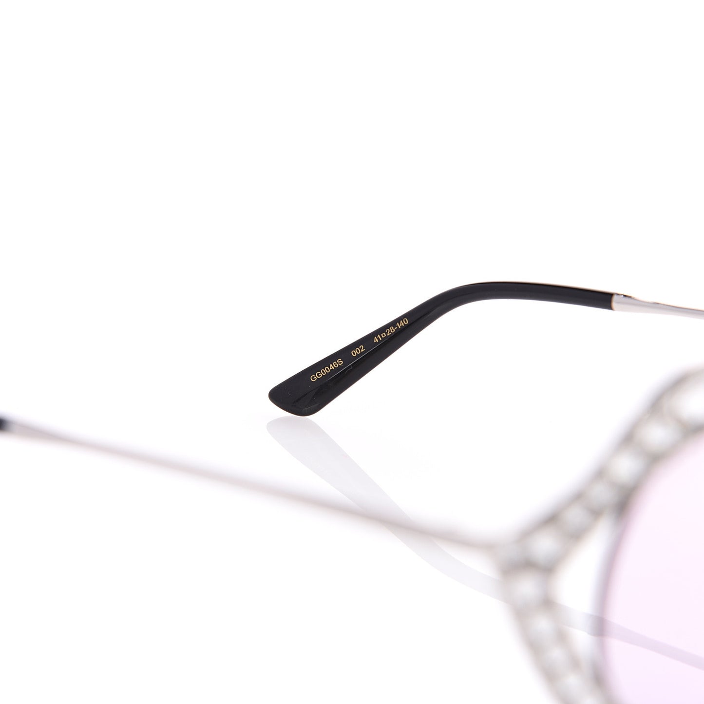 Metal Crystal Cat Eye Sunglasses GG0046S Silver