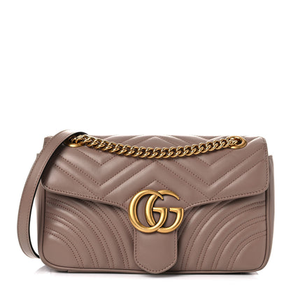 Gucci Calfskin Matelasse Small GG Marmont Shoulder Bag Porcelain Rose 1 of 13