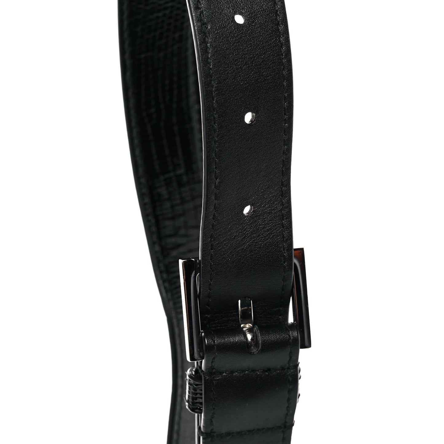Calfskin Lizard Embossed Le 61 Shoulder Bag Black