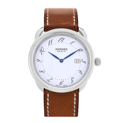 Hermes Stainless Steel Barenia 38mm Arceau Quartz Watch Fauve 1 of 5
