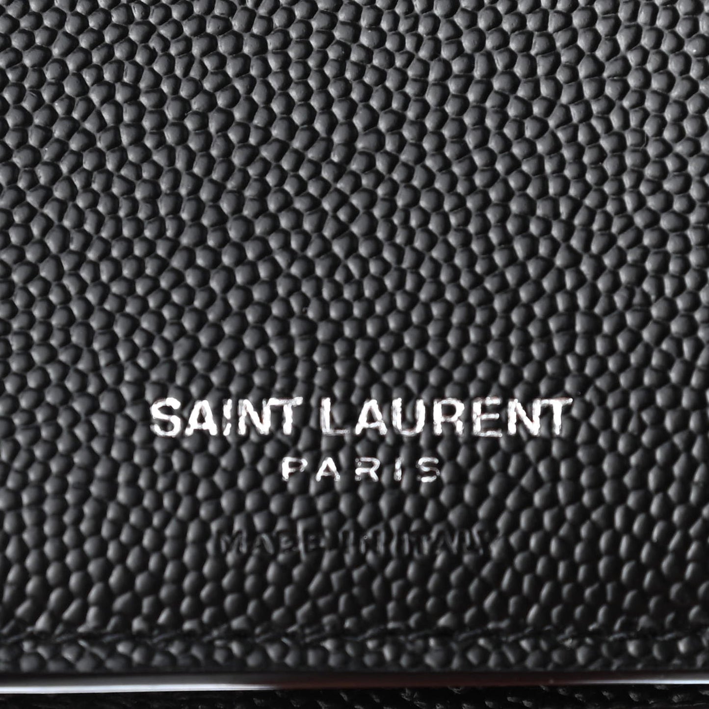 Grain De Poudre Matelasse Chevron Monogram Compact Tri Fold Wallet Black