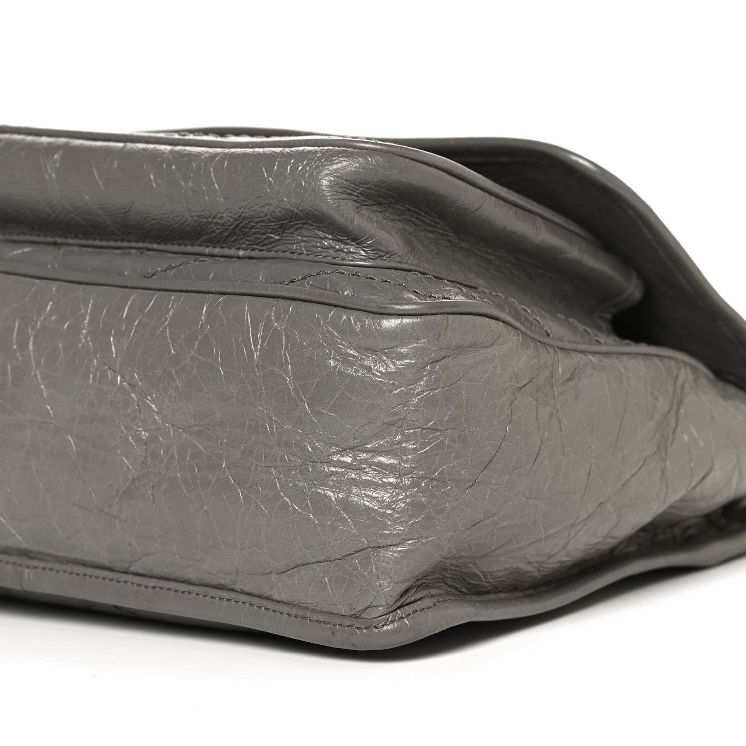 Saint Laurent Crinkled Calfskin Matelasse Monogram Medium Niki Chain Satchel Fog 10 of 10