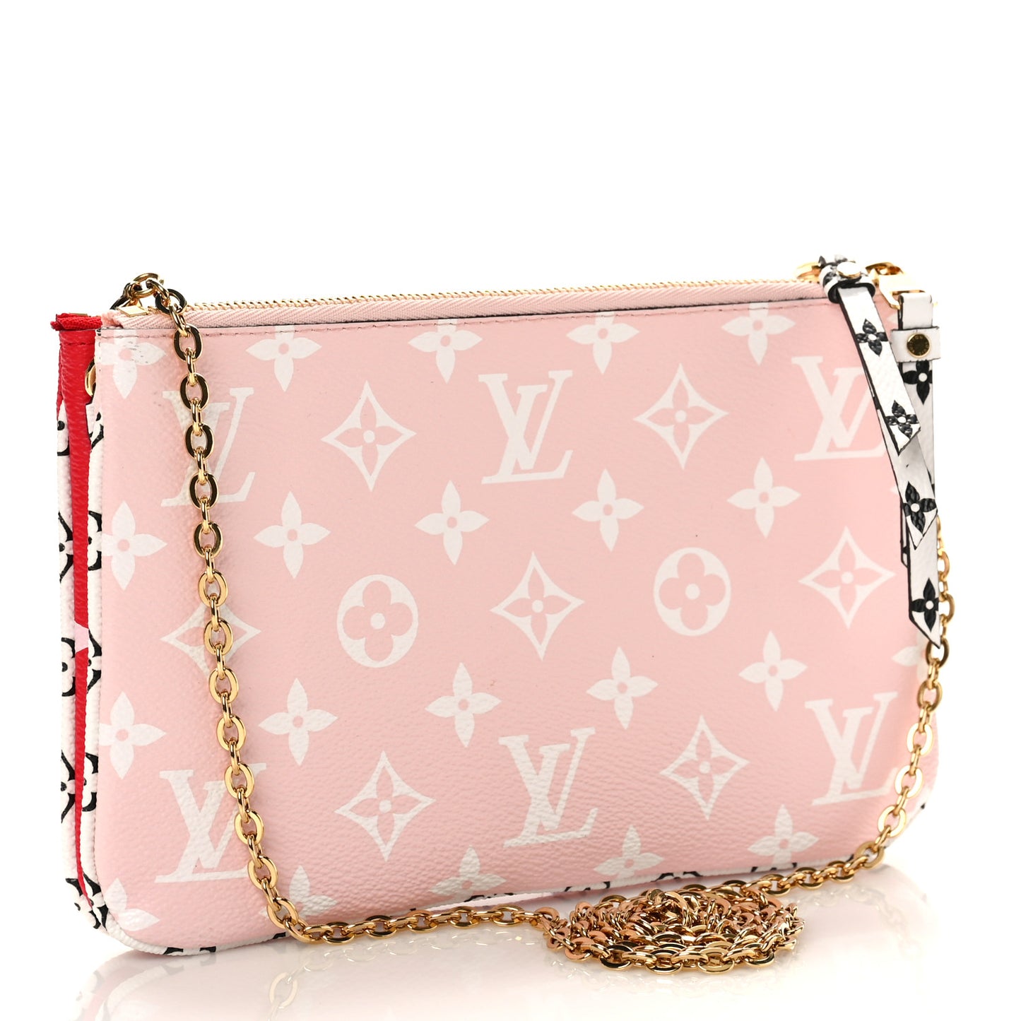 Monogram Giant Double Zip Pochette Rouge