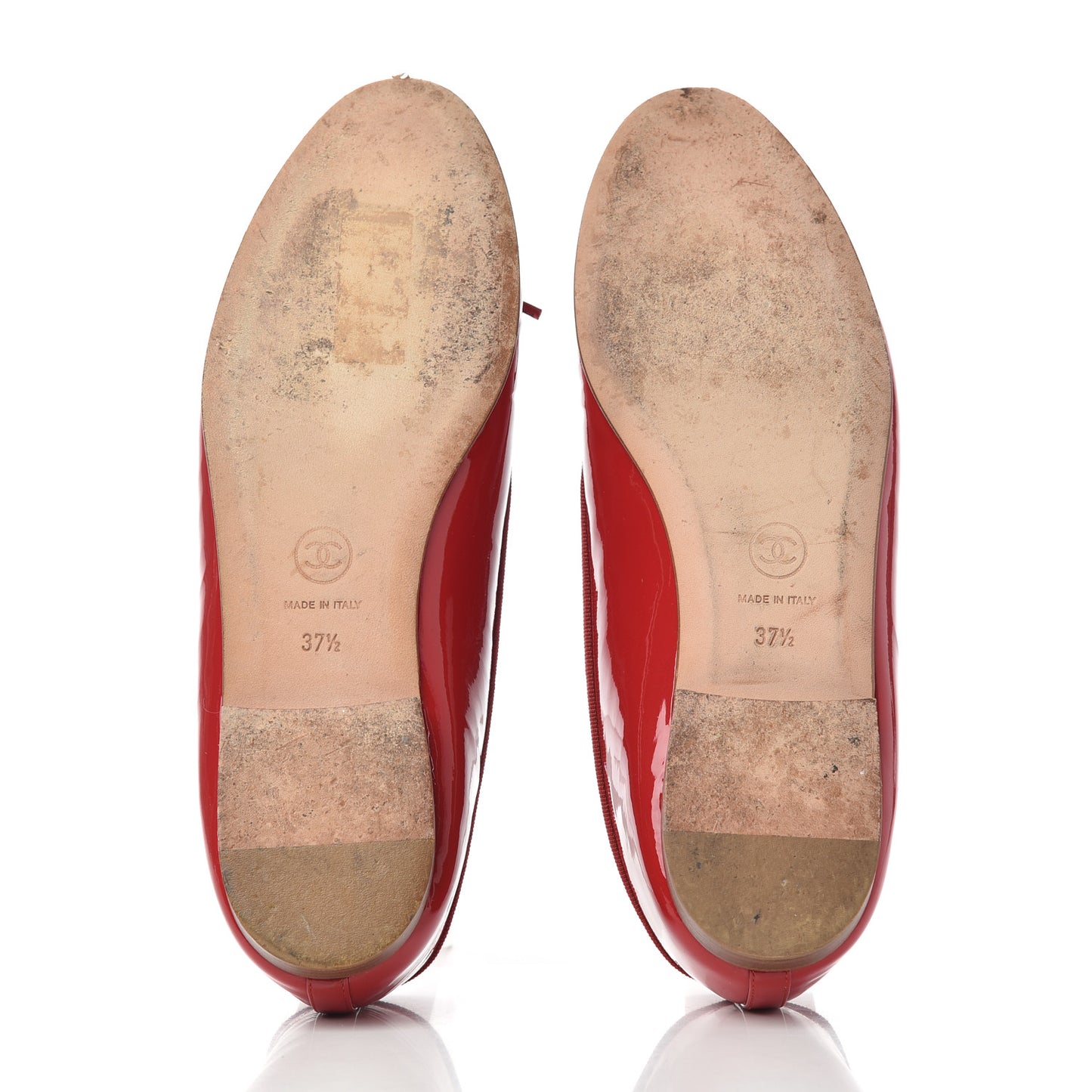 Patent CC Cap Toe Ballerina Flats 37.5 Red