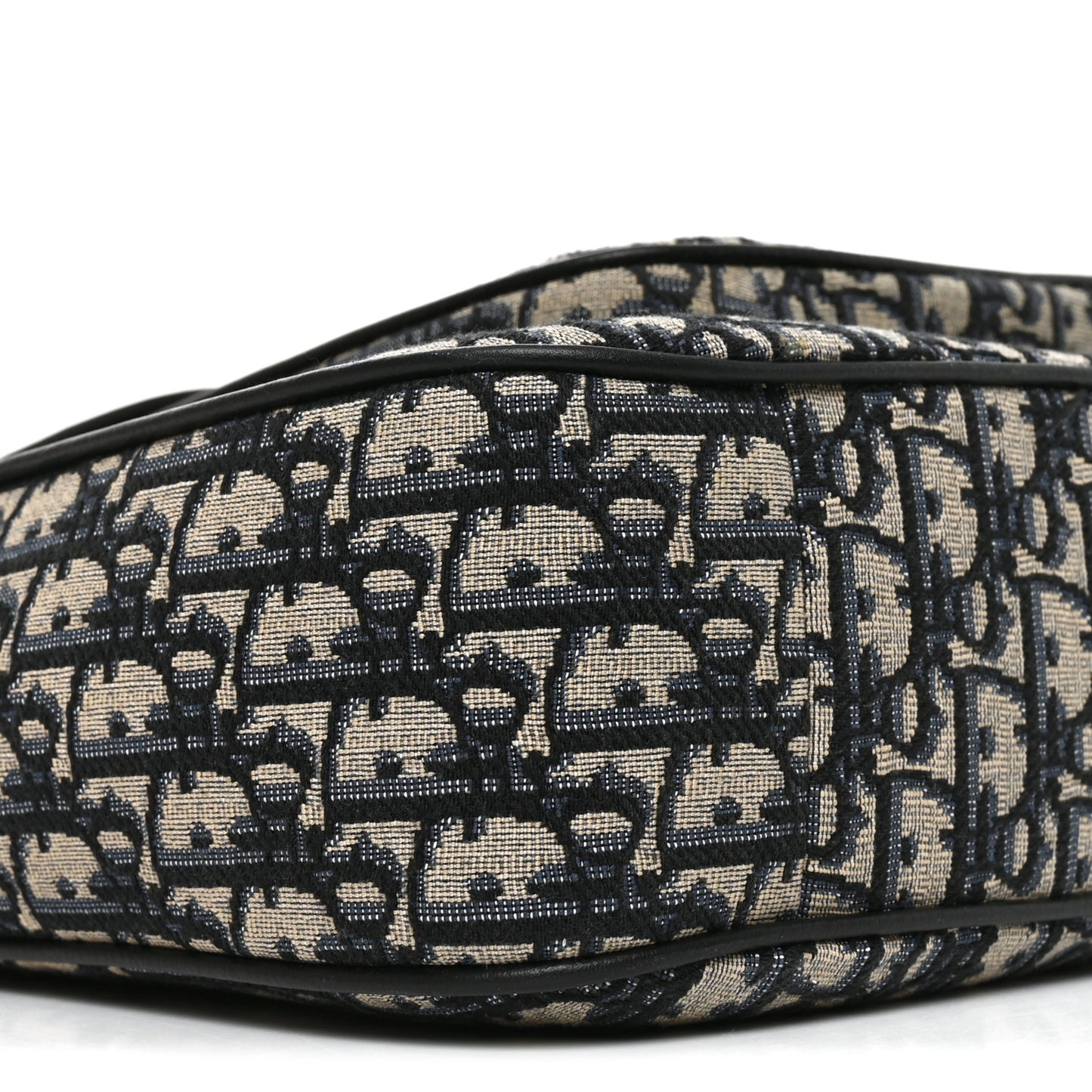 Oblique Saddle Tote Beige Black