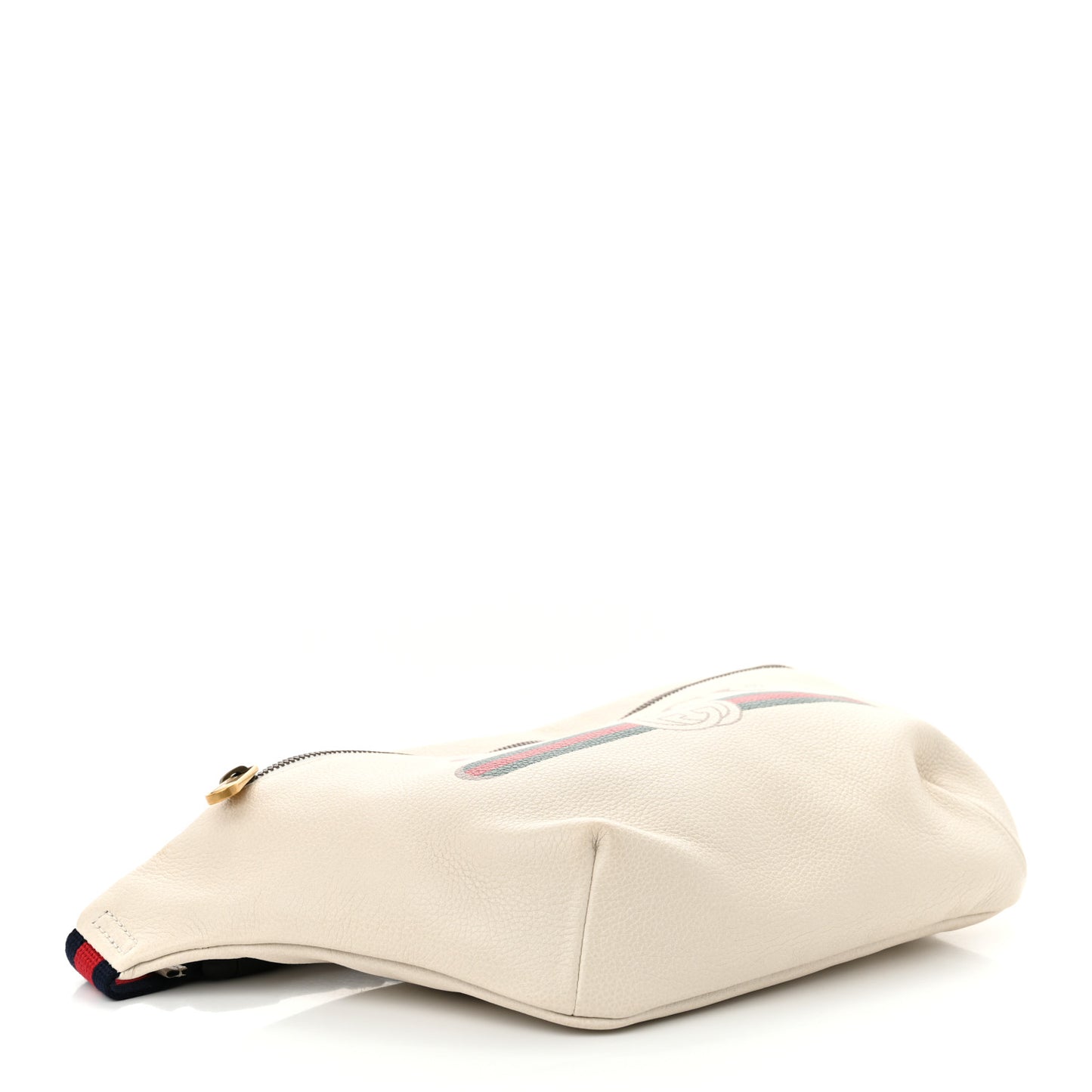 Grained Calfskin Logo Belt Bag White
