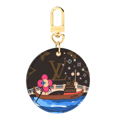 Louis Vuitton Monogram 2019 Christmas Animation Venice Bag Charm Key Ring Blue 1 of 4