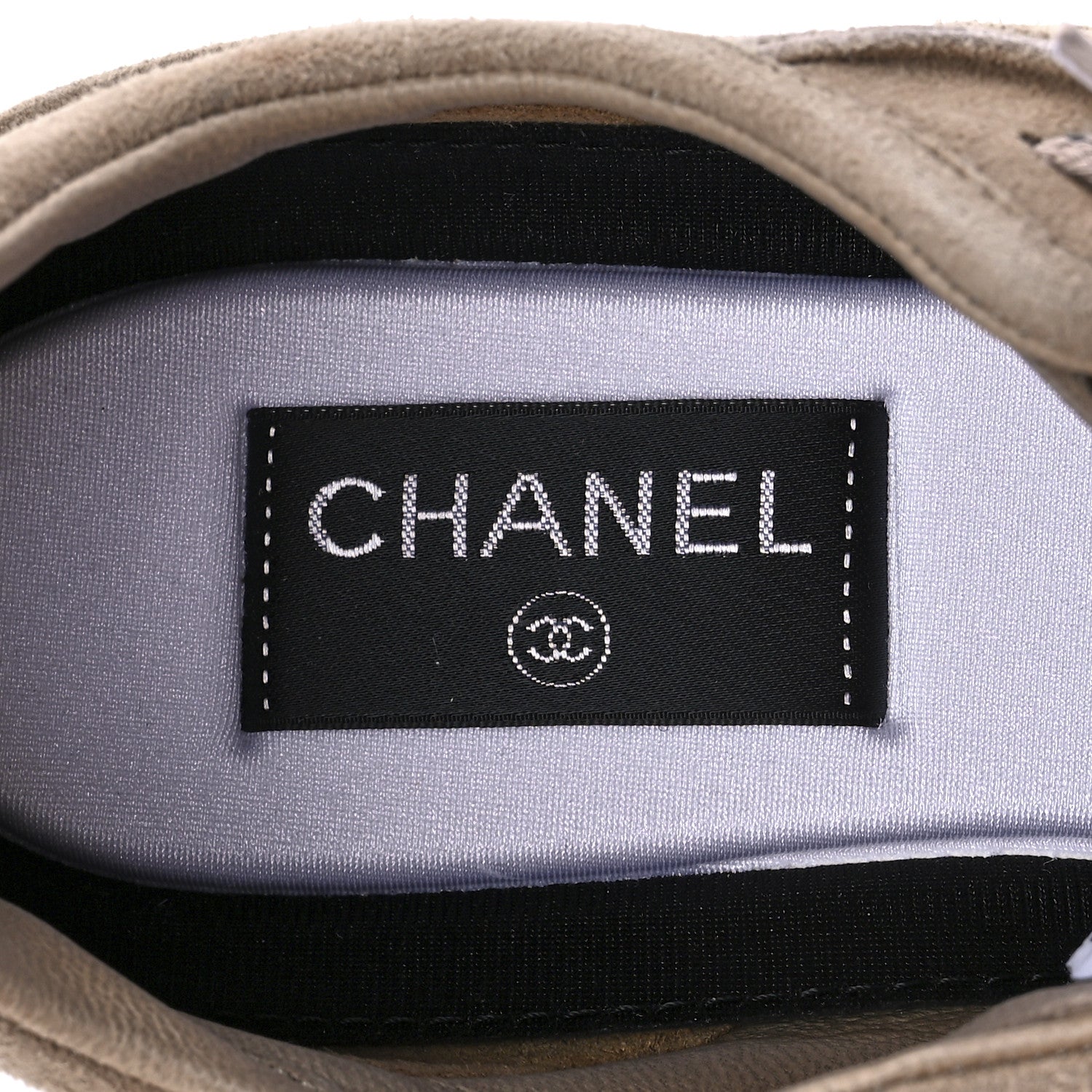 Chanel Suede Goatskin CC Sneakers 39.5 Dark Beige 7 of 9