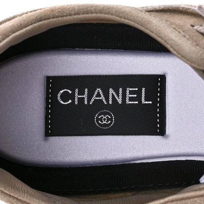 Chanel Suede Goatskin CC Sneakers 39.5 Dark Beige 7 of 9