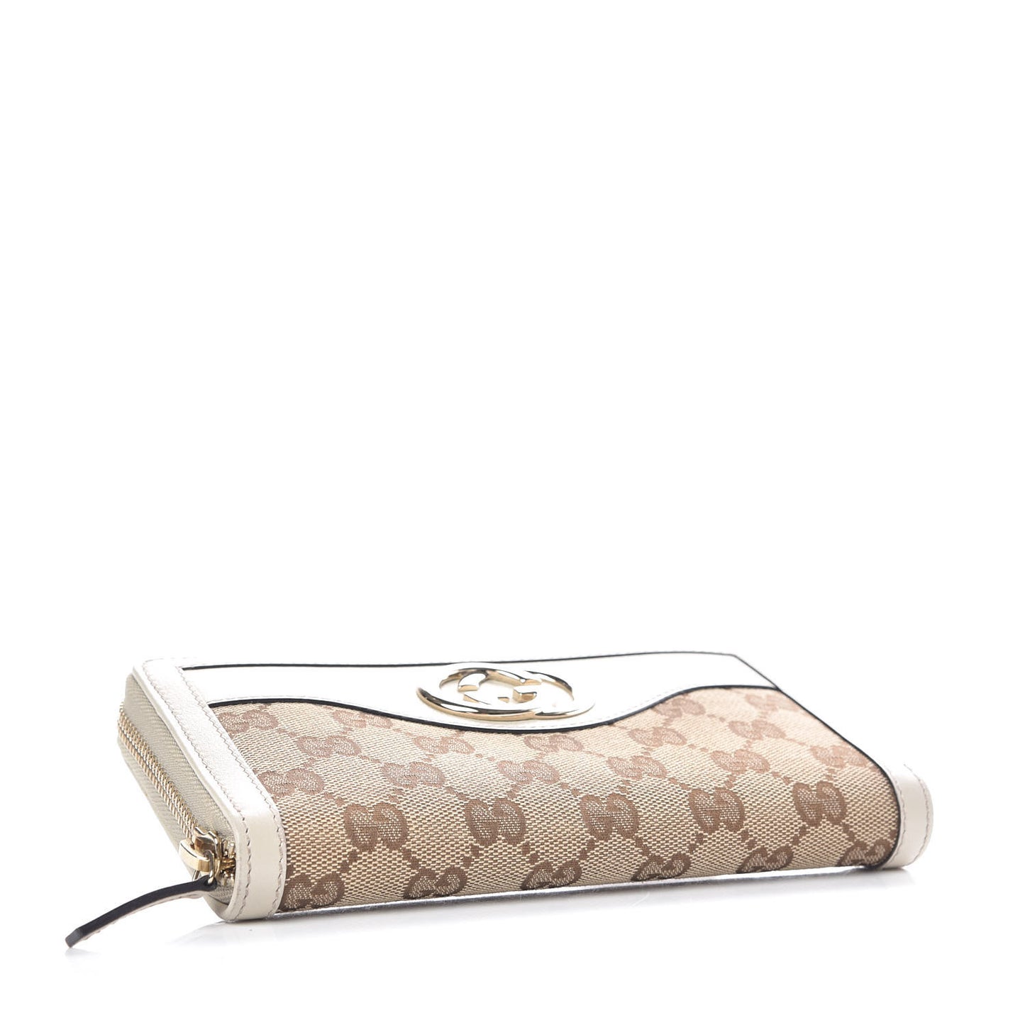 Monogram Margaux Calfskin Sukey Zip Around Wallet Beige Ebony Mystic White