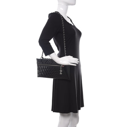 Chanel Patent Geometric Quilted Kaleidoscope Clutch Black 2 of 11