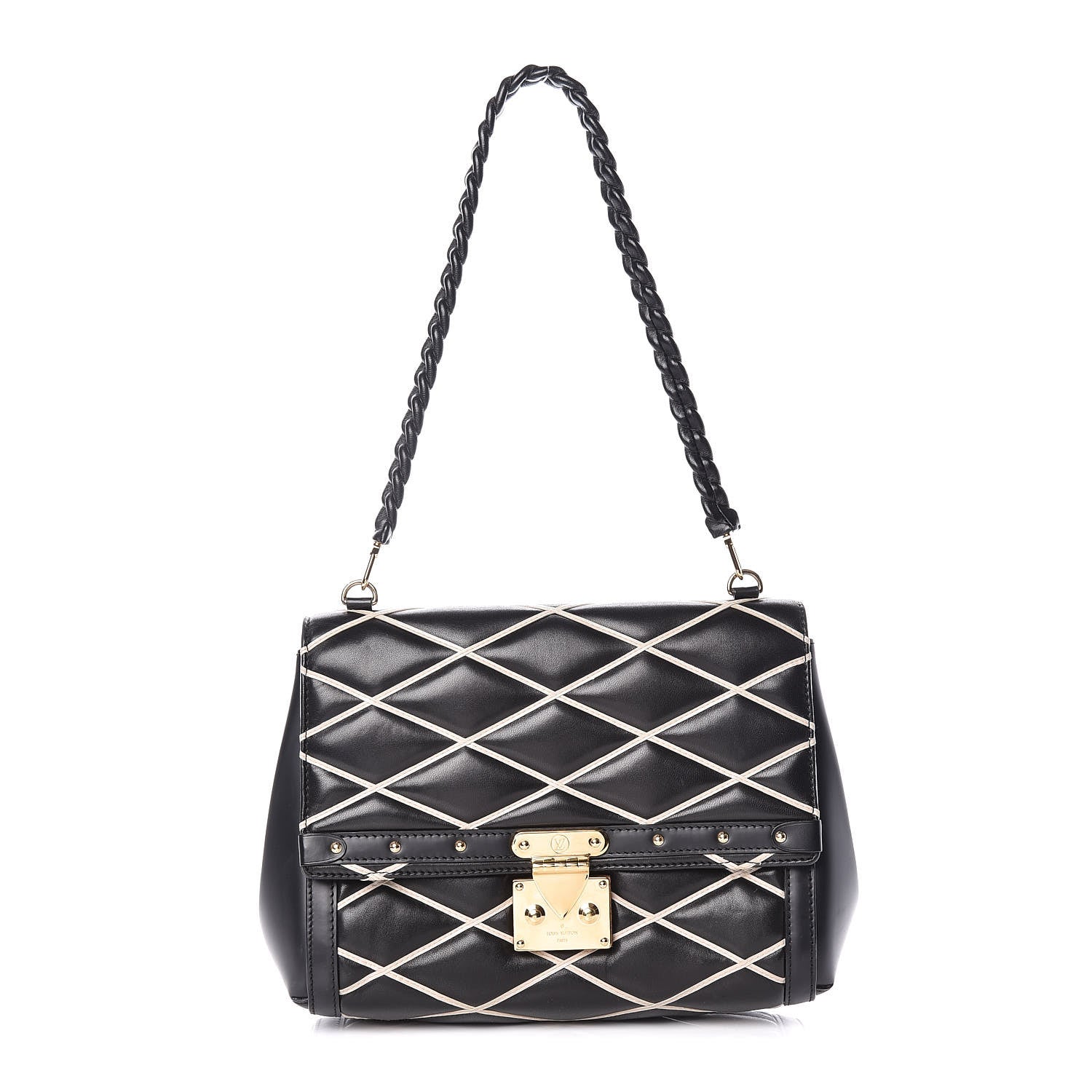 Louis Vuitton Lambskin Malletage Pochette Flap Black 1 of 12