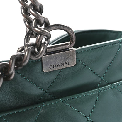 Chanel Calfskin Quilted Large Shopping In Chains Tote Green 8 of 13