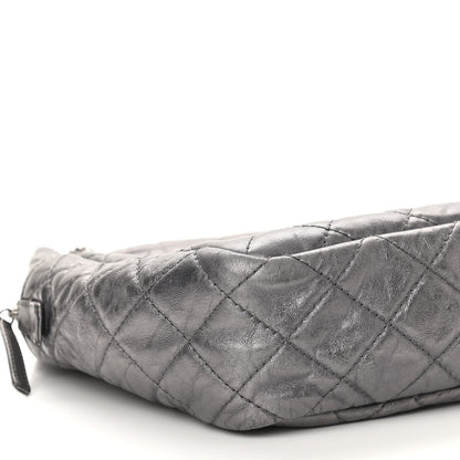 Chanel Metallic Aged Calfskin Quilted Large Reissue Camera Case Silver 9 of 10