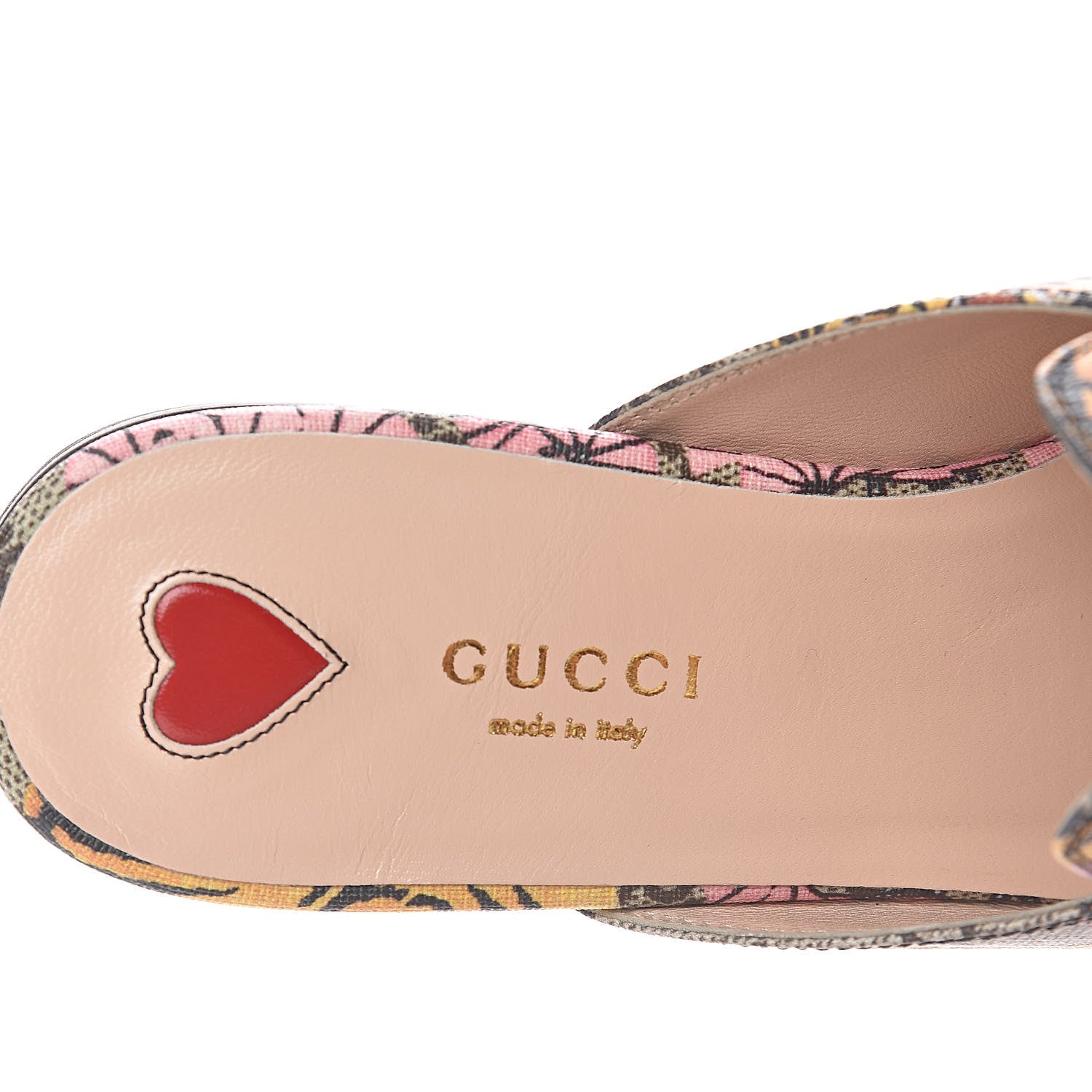 Gucci GG Supreme Monogram Bengal Womens Princetown Slippers 38 Beige Crop Pink 8 of 10