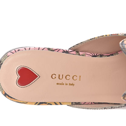 Gucci GG Supreme Monogram Bengal Womens Princetown Slippers 38 Beige Crop Pink 8 of 10