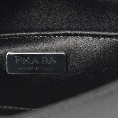 Prada Satin Crystal Chain Wallet Black 6 of 10
