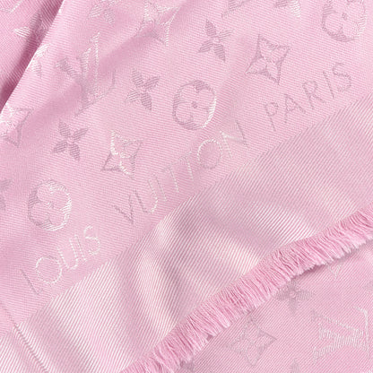 Louis Vuitton Silk Wool Monogram Shawl Velvet Rose 2 of 4