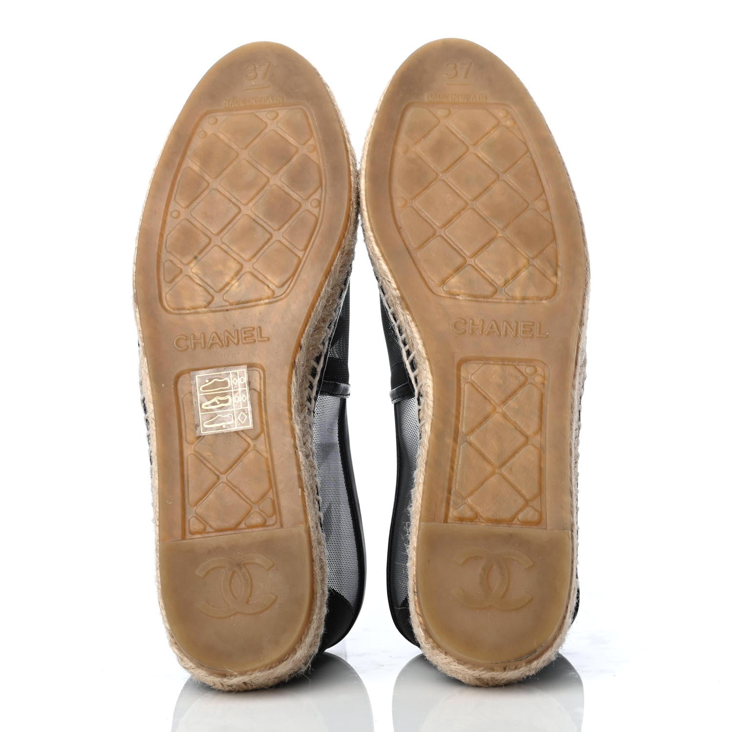 Chanel Mesh Grosgrain CC Espadrilles 37 Black 5 of 8