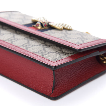 Gucci GG Supreme Monogram Web Queen Margaret Chain Wallet Red 7 of 10