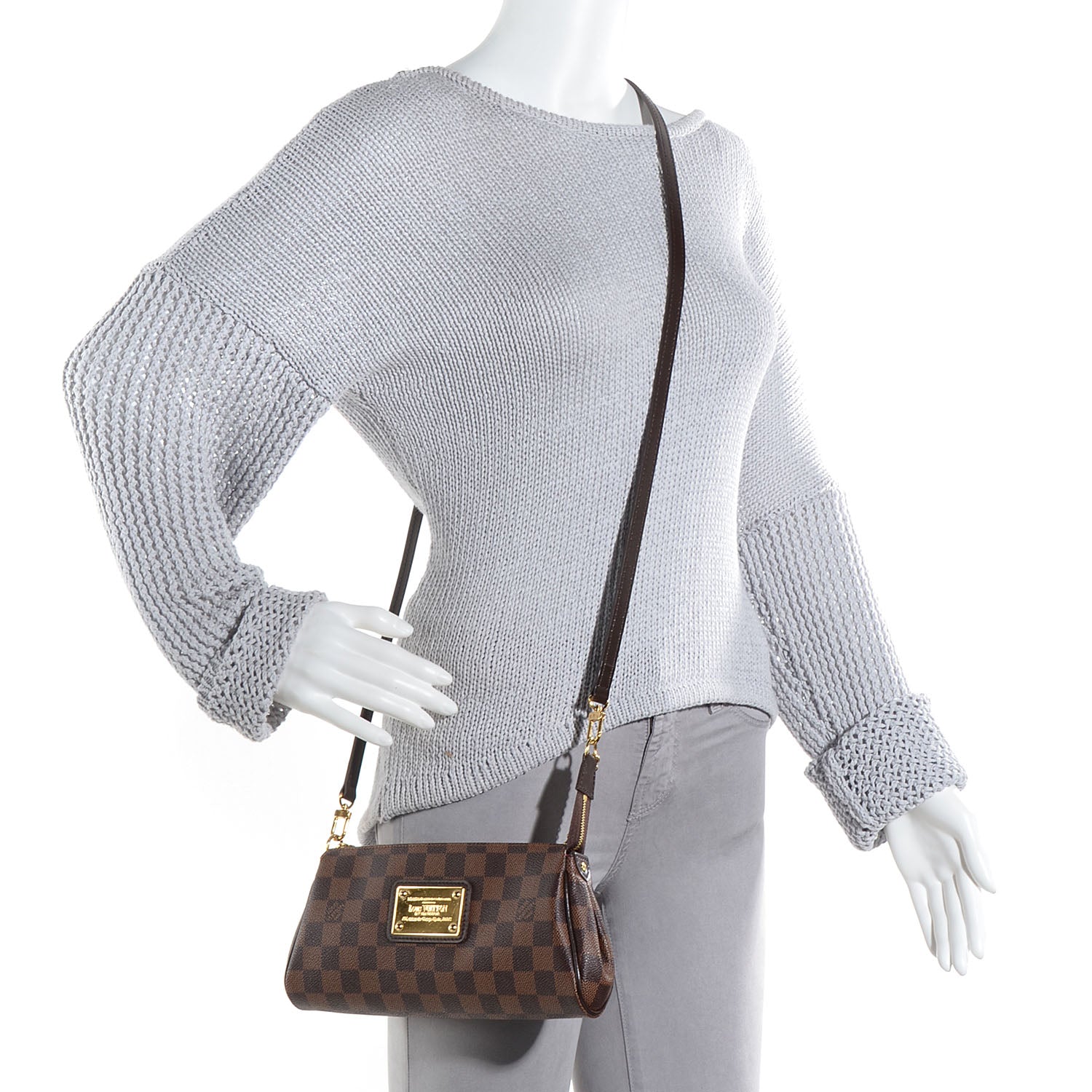 Louis Vuitton Damier Ebene Eva Clutch 2 of 8