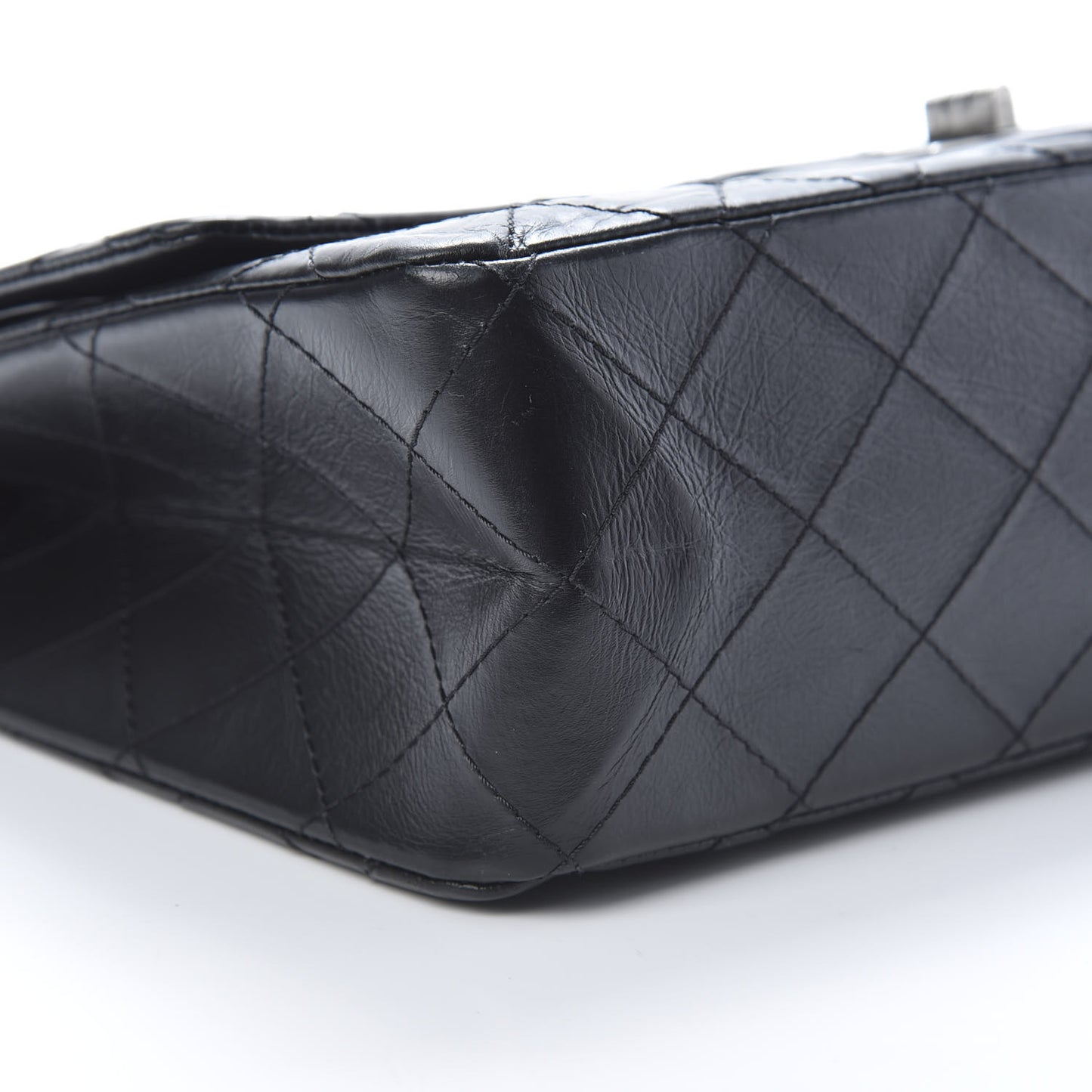 Aged Calfskin Quilted 2.55 Reissue 227 Flap Black