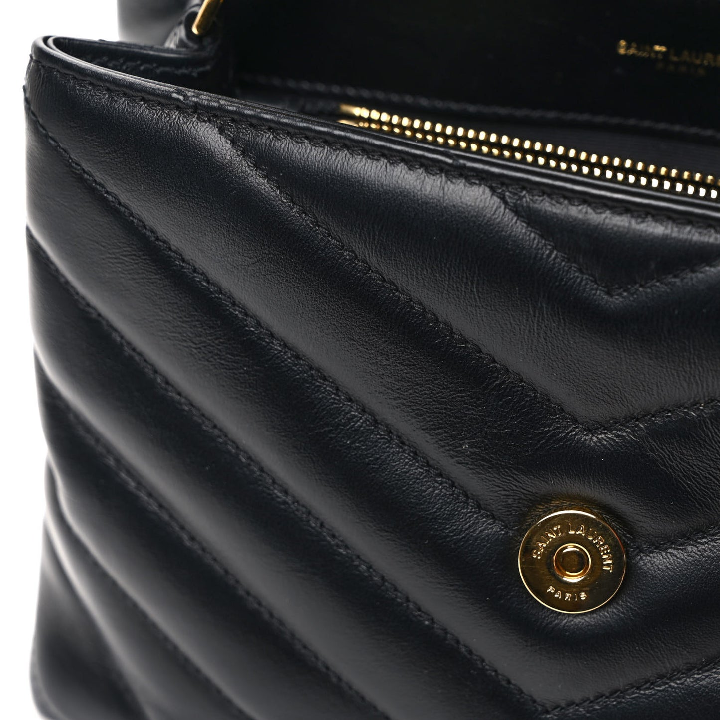 Calfskin Y Quilted Monogram Small Loulou Chain Satchel Black