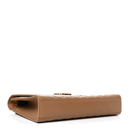 Saint Laurent Grain De Poudre Textured Mixed Matelasse Triquilt Large Monogram Satchel Cork 4 of 13