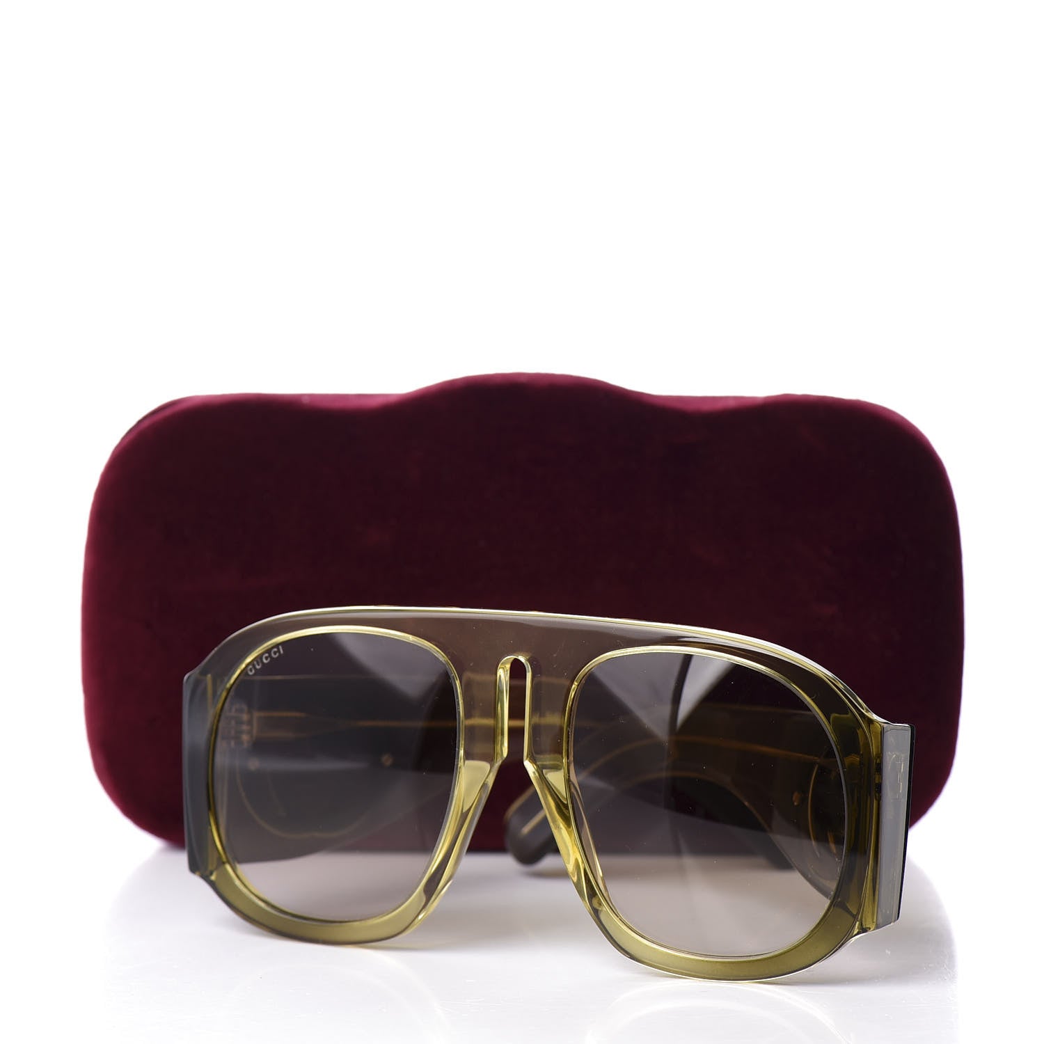 Gucci Oversized Aviator Sunglasses GG0152S Yellow 8 of 8
