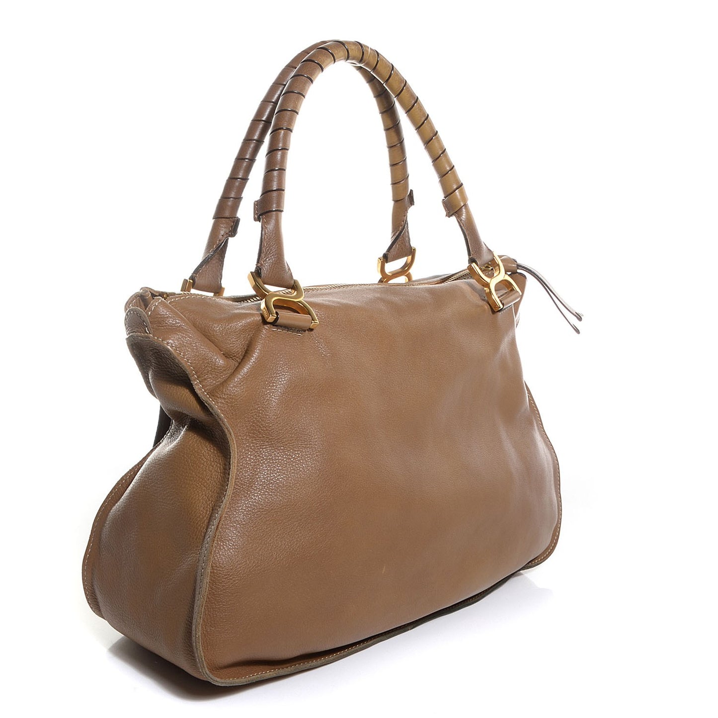 Calfskin Large Marcie Satchel Nut