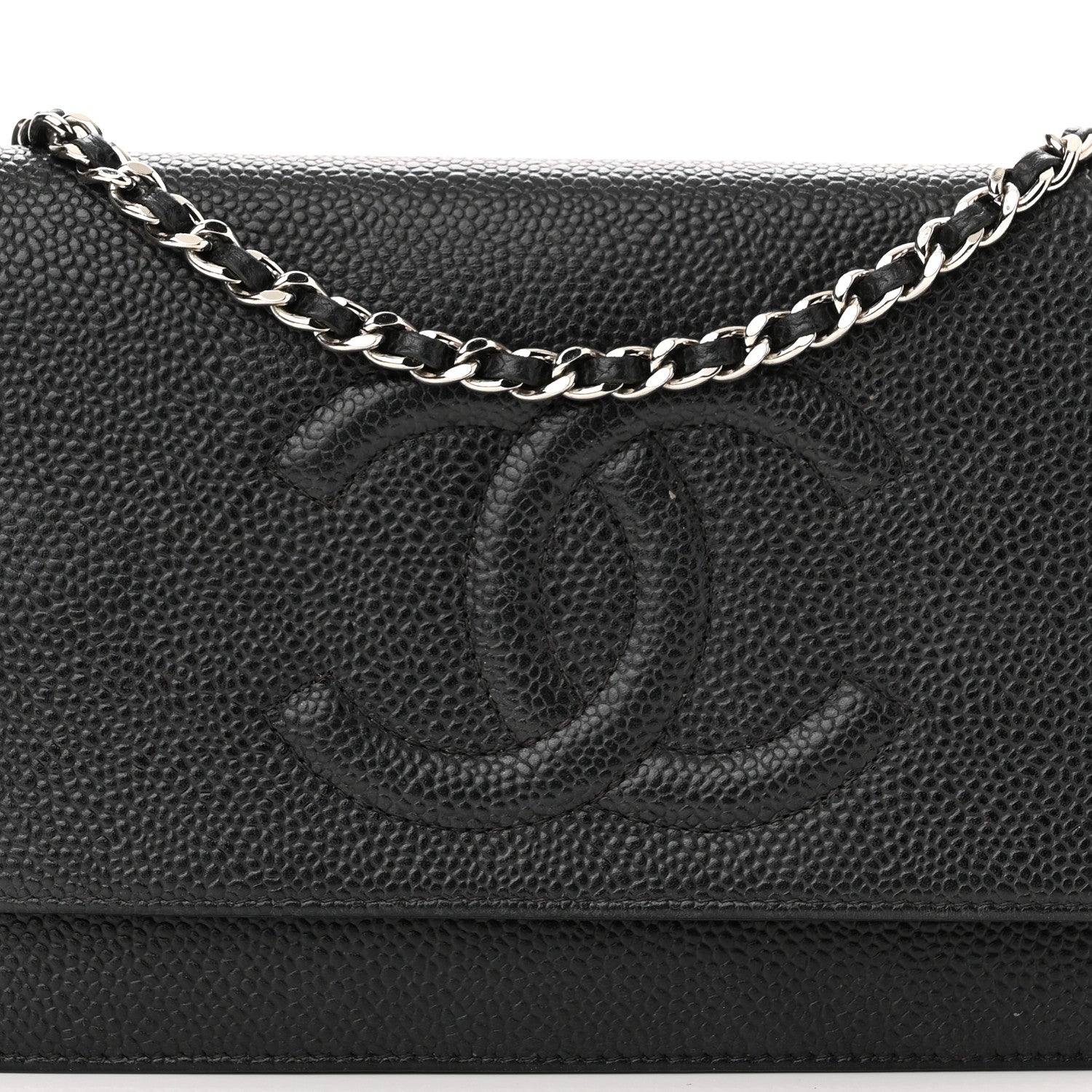 Chanel Caviar Timeless CC Wallet On Chain WOC Black 9 of 14