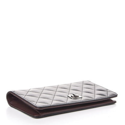 Chanel Aged Calfskin Quilted Reissue 2.55 Yen Wallet Black 4 of 9