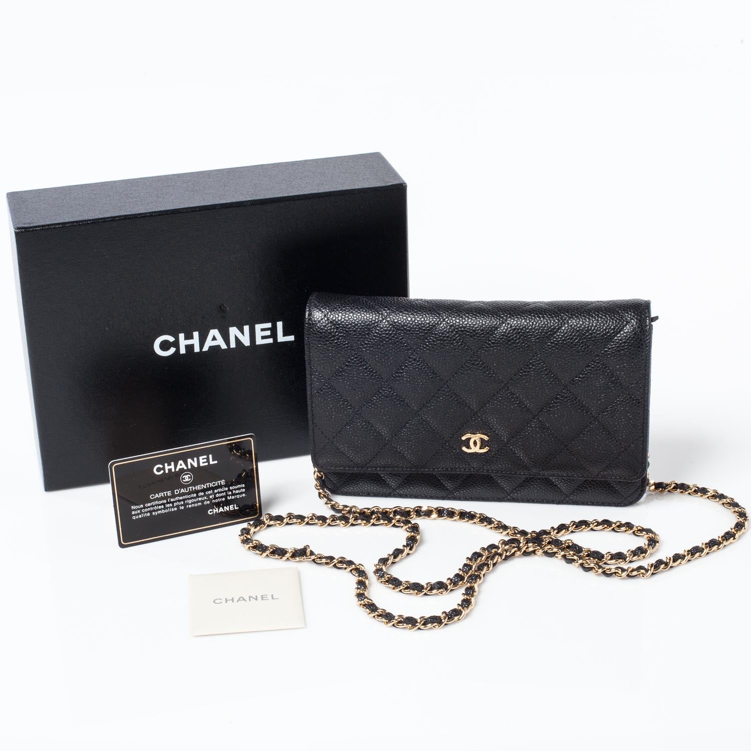 Chanel Caviar Quilted Wallet On Chain WOC Black 37348 – FASHIONPHILE