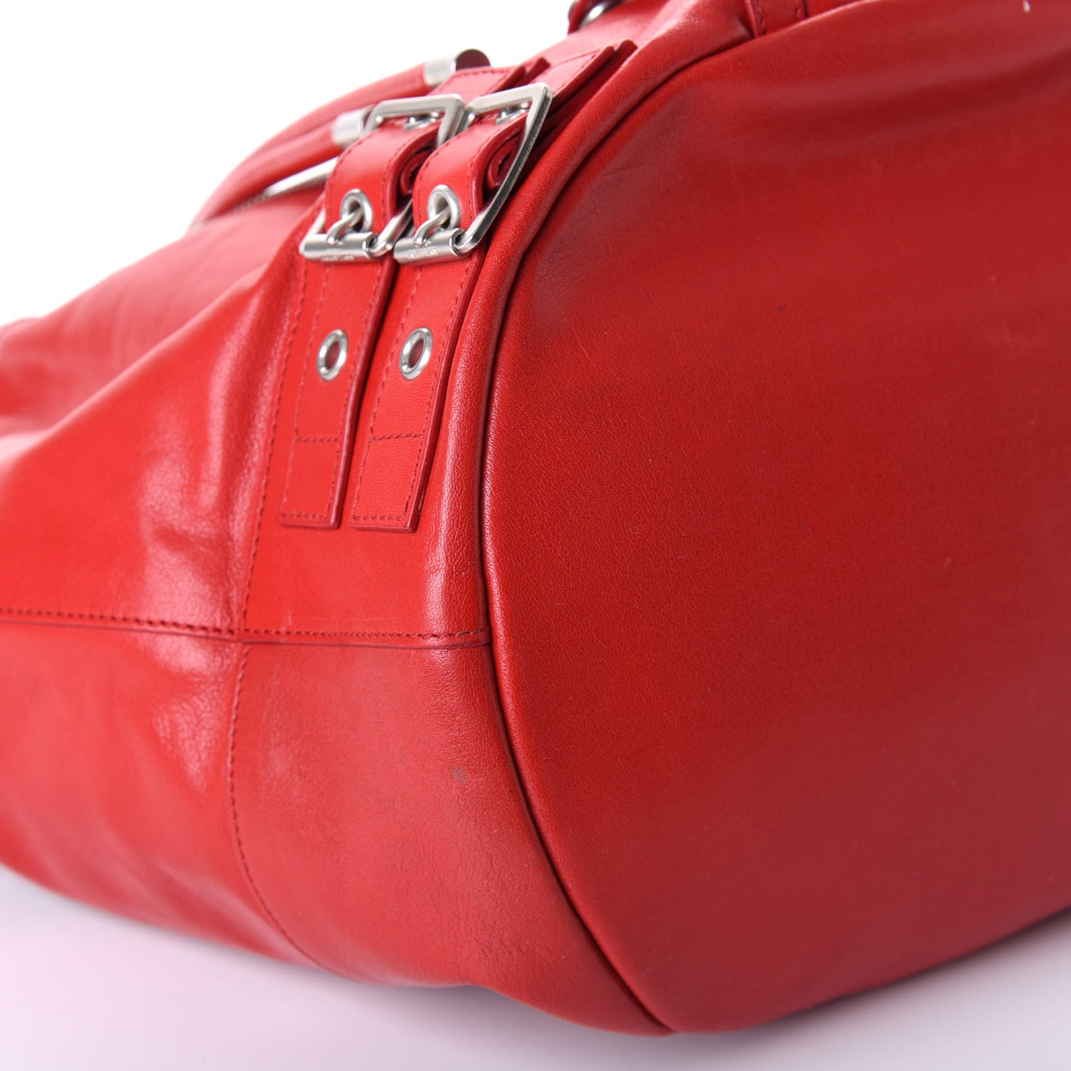 Saint Laurent Calfskin Medium Rider Bucket Bag Red 6 of 8
